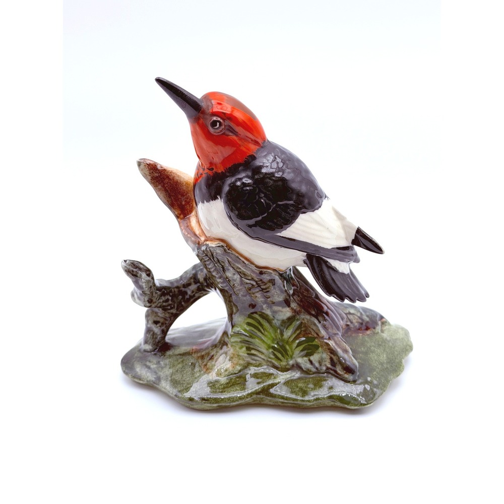 Vintage Stangl Pottery Red Headed Woodpecker Figurine #3751 Hand Painted